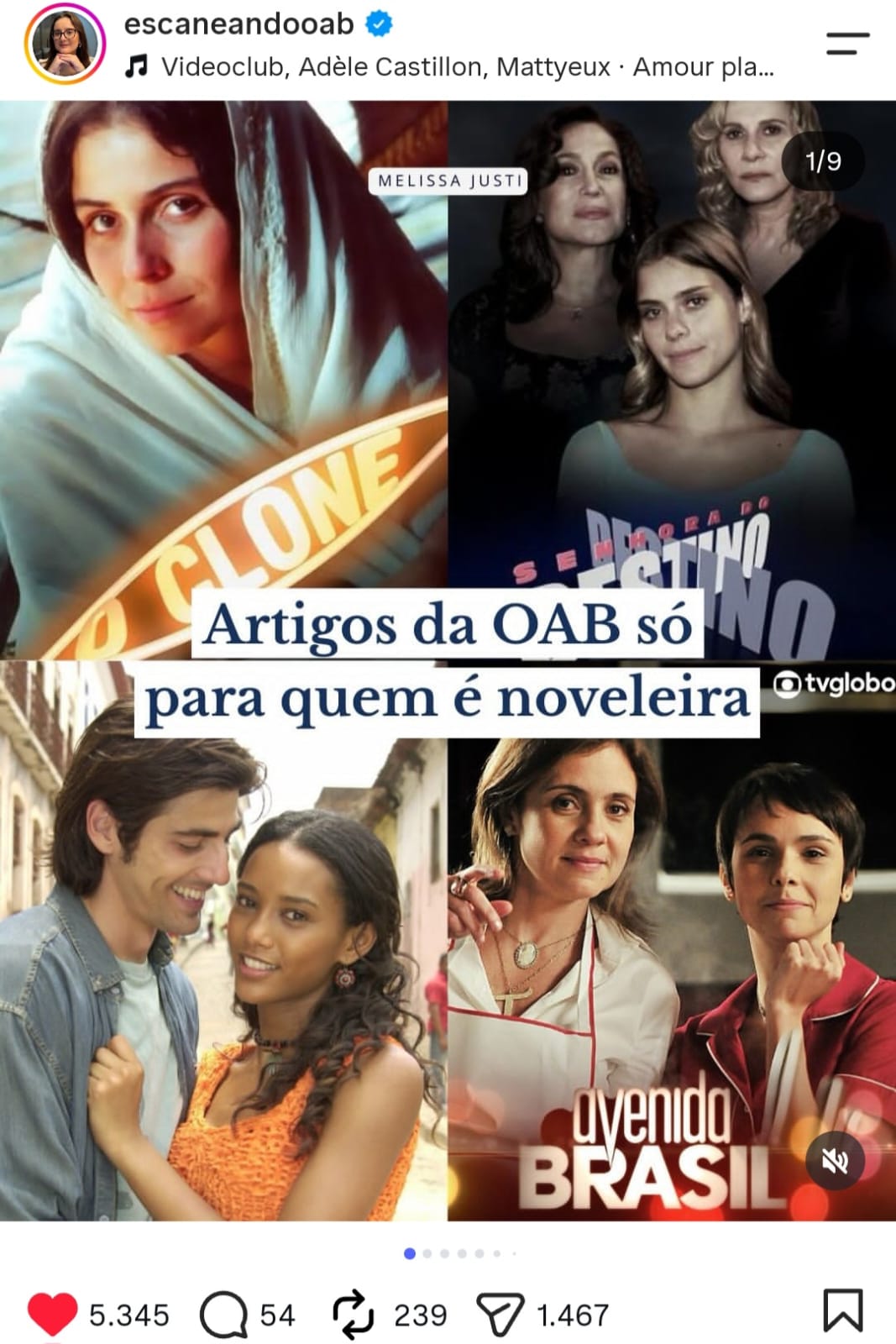 Post Artigos da OAB só para quem é noveleira
